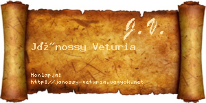 Jánossy Veturia névjegykártya